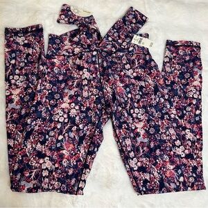 NWT! Aerie Offline Cross Strap Waist Floral Patterned Leggings